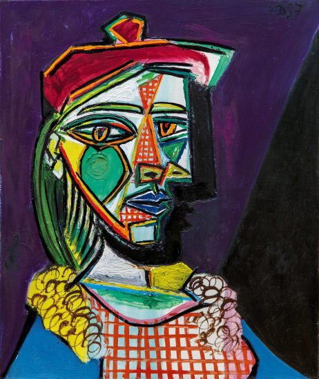 First Glimpse: Picasso Painting, Femme au béret et à la robe quadrillée,  Sold at Auction for Very First Time