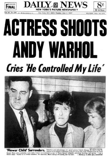 On This Day - Warhol Shot by Radical Writer Valerie Solanas