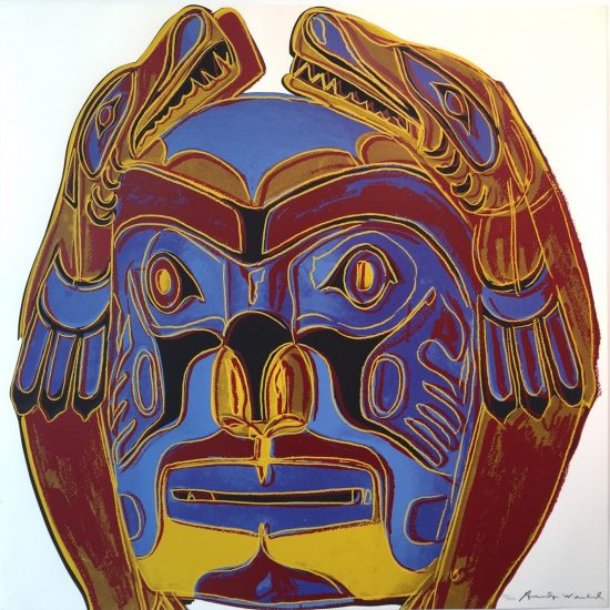 Andy Warhol Screen Print, Northwest Coast Mask, 1986 from Cowboys and Indians, 1986