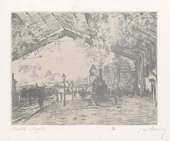 Claude Monet Lithograph, La Gare Saint –Lazare, le train de Normandie (Arrival of the Normandy Train), 1894
