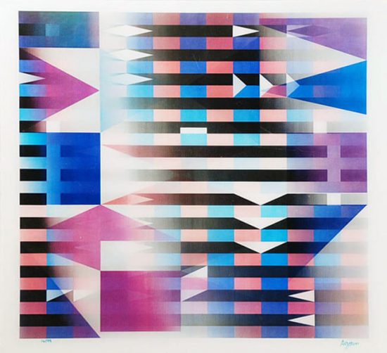 Yaacov Agam Agamograph, Meridia from Mexico Suite, 1985