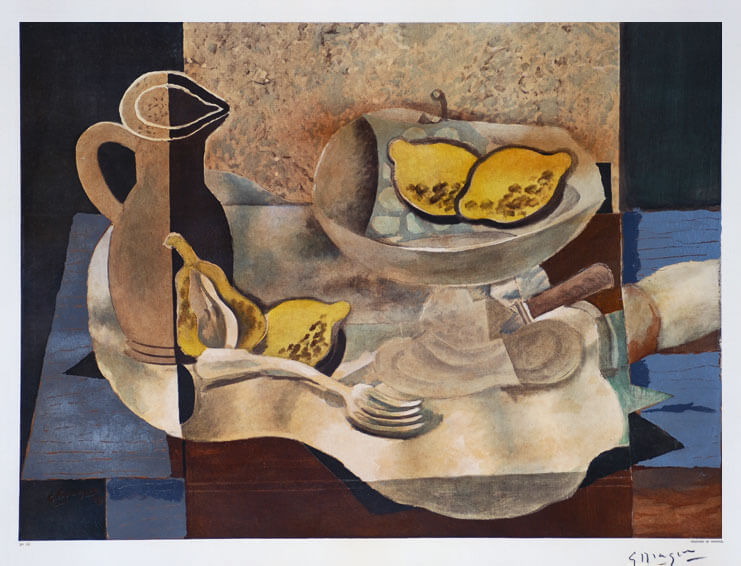 Georges Braque, Nature morte (avec un pichet et citrons) [Still Life with Pitcher and Lemons], c.1950