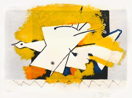 Georges Braque Lithograph, L'oiseau Jaune (The Yellow Bird), 1959