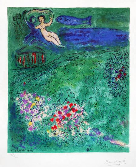 Marc Chagall Lithograph, Le Verger (The Orchard), 1973