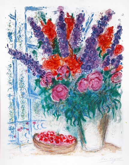 Marc Chagall Lithograph, Bouquet, 1963