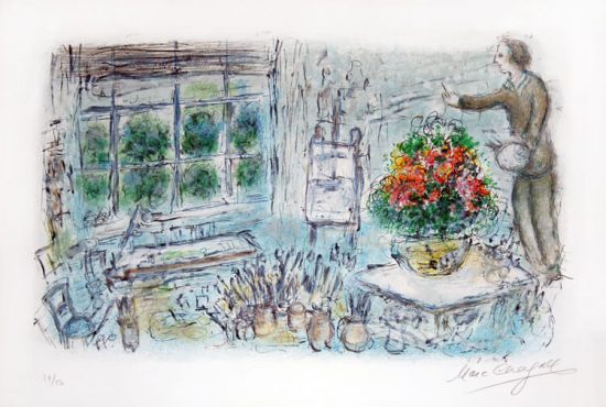 Marc Chagall Lithograph, L'Atelier à Saint Paul (The Studio in Saint Paul), 1974