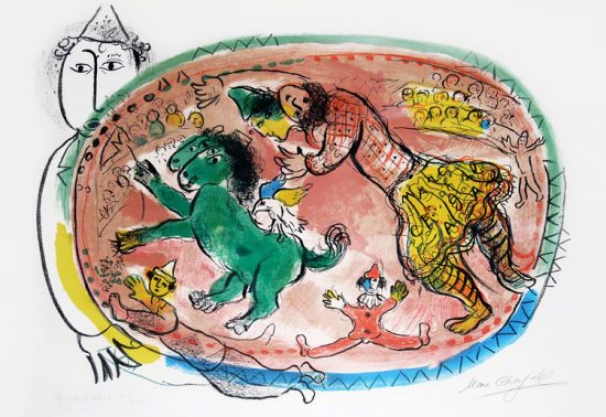 Marc Chagall Lithograph, Le Cercle Rouge (The Red Circle), 1966