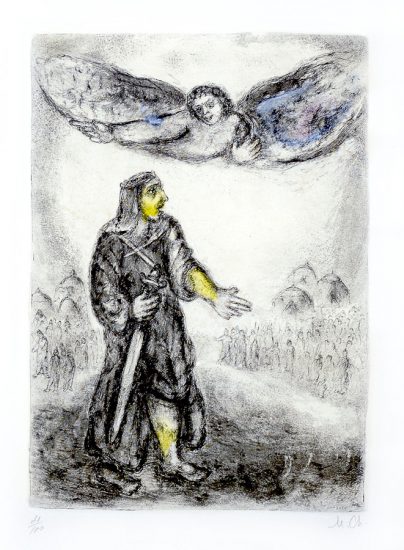 Marc Chagall Etching, Joshua Before Jericho (from the Bible Series), 1958