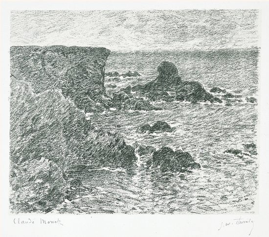 Claude Monet Lithograph, Falaises (Cliffs), 1894
