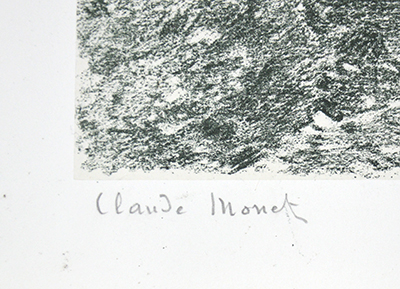 Claude Monet signature, Falaises (Cliffs), 1894