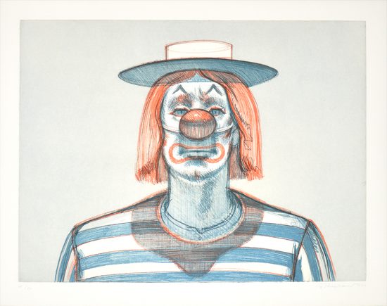 Wayne Thiebaud Etching, Clown, from Recent Etchings I , 1979