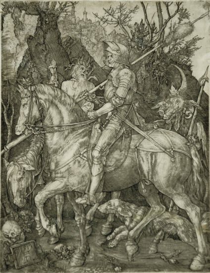 Albrecht Dürer Engraving, Knight, Death, & Devil, 1513