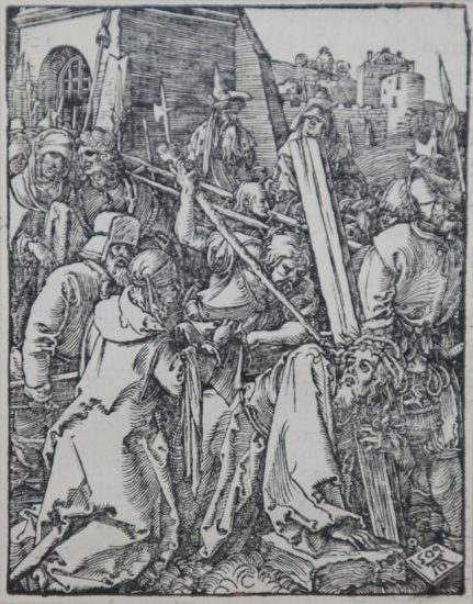 Albrecht Dürer Woodcut, The Bearing of the Cross (The Small Passion), 1612