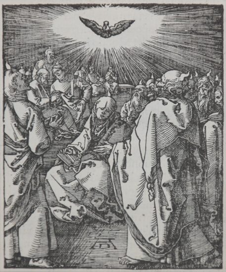 Albrecht Dürer Woodcut, Pentecost (The Small Passion), 1612