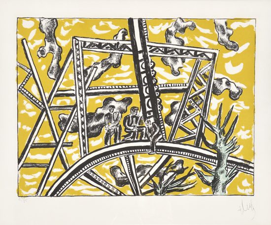 Fernand Léger Lithograph, L’Échafaudage au Soleil (The Scaffold Sun), 1951