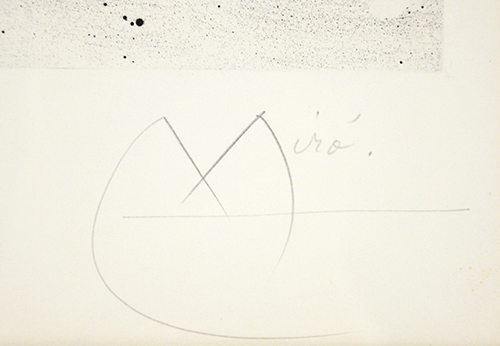 Joan Miró signature, Fond Marin II (Seabed II), 1963