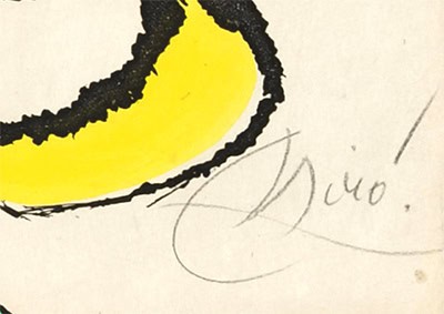 Joan Miró signature, Plate 11 from ‘Le Courtisan Grotesque (The Grotesque Courtesan),’ 1974