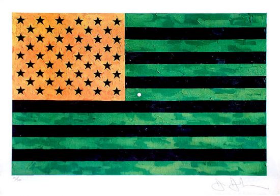 Jasper Johns Lithograph, Flag, 1969