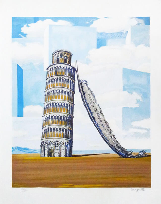 Башня рены. Рене Магритт Пизанская башня. Рене Магритт память. Рене Магритт Пизанская башня с ложкой. Рене Магритт картины Пизанская башня.