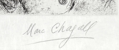Marc Chagall signature, Musique (Music) from Songes, 1981