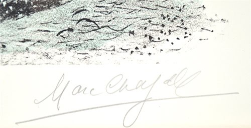 Marc Chagall signature, La barque de Jonas (Jonas’s Boat), 1977