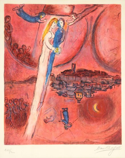 Marc Chagall Lithograph, Le cantique des cantiques (The Song of Songs), 1975