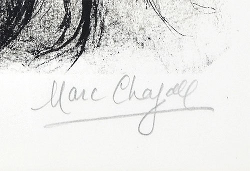 Marc Chagall signature, Le peintre devant le tableau (The Painter in Front of his Painting), 1978