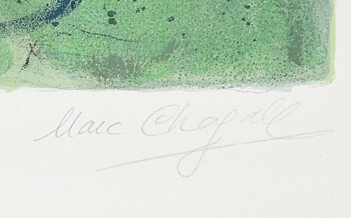 Marc Chagall signature, Le Poète (The Poet), 1966