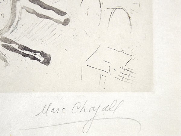 Marc Chagall signature, Plate 2, from De Mauvais Sujets (Bad Elements), 1958