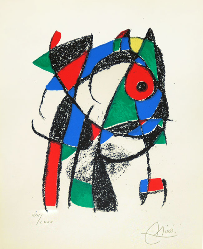Joan Miró lithograph, Pl. 2 from Lithograph II, 1975