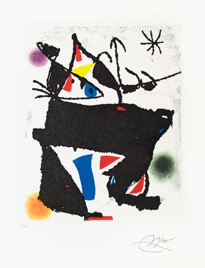 Joan Miró Etching, Les Montagnards VIII, from the Suite Les Montagnards, 1975