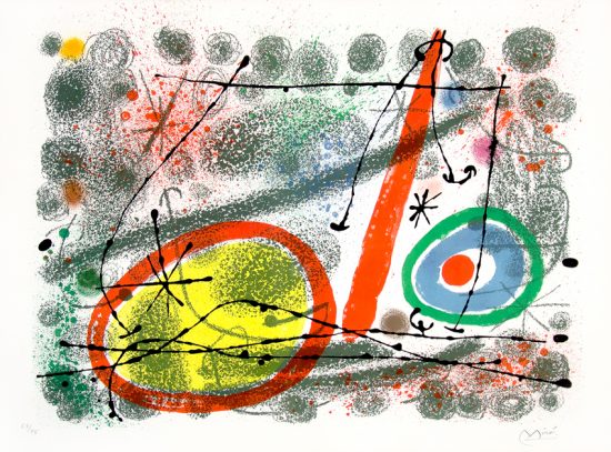 Joan Miró Lithograph, Catalogue of the Exhibition "Cartones," 1965