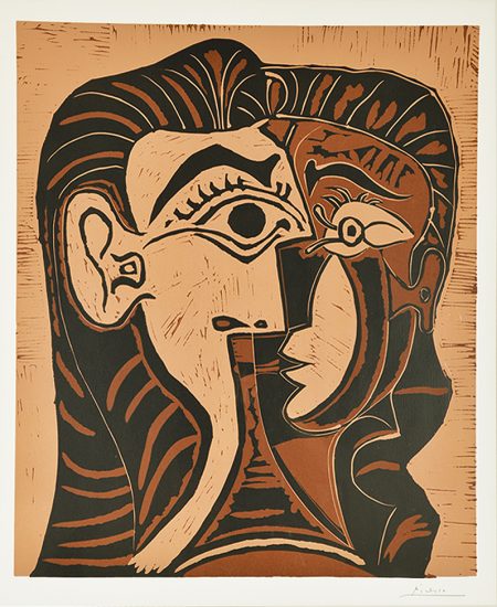 Pablo Picasso Linocut, Tête de Femme (Head of a Woman), 1962