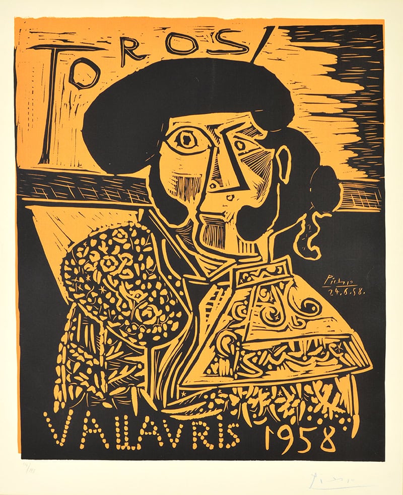 Pablo Picasso, Toros Vallauris (Bulls in Vallauris), 1958, Linocut (S)