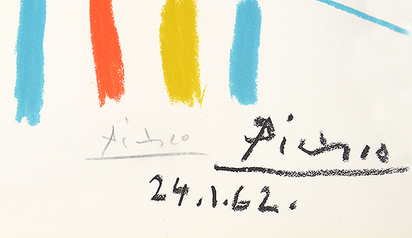 Pablo Picasso signature, Le Clown (The Clown),  1962