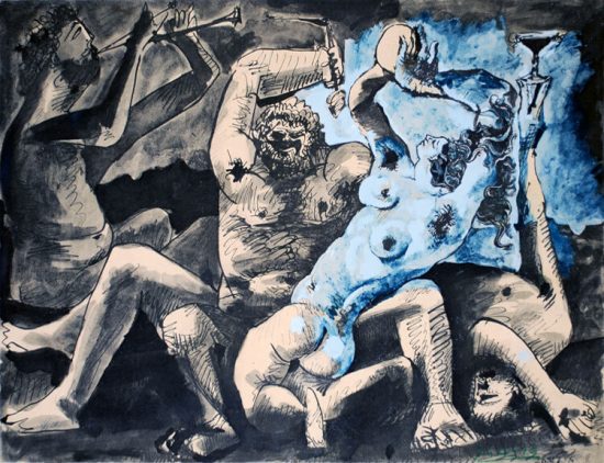 Pablo Picasso Lithograph, Bacchanale II, 1955