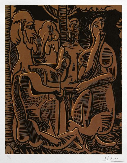 Pablo Picasso Linocut, Femme Assise au chignon (Seated Woman with a Chignon), 1962