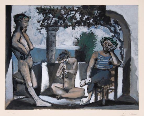 Pablo Picasso Etching, Bacchanale, c. 1959