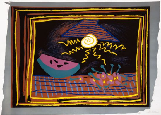Pablo Picasso Linocut, Nature morte à la pastèque (Still Life with Watermelons), 1962