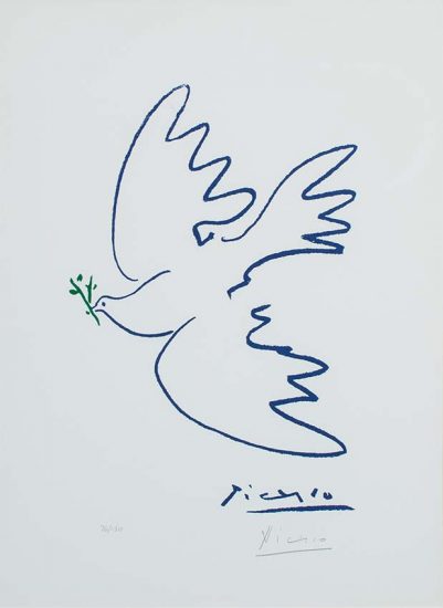 Pablo Picasso Lithograph, Colombe de la paix (Dove of Peace), c. 1955-1960