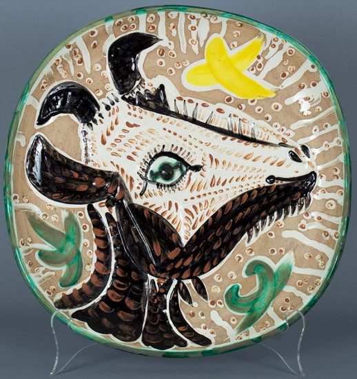 Pablo Picasso Ceramic, Tête de chèvre de profil (Goat's Head in Profile), 1952 A.R. 153