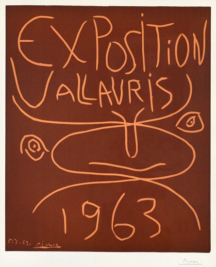 Pablo Picasso Linocut, Exposition Vallauris, 1963