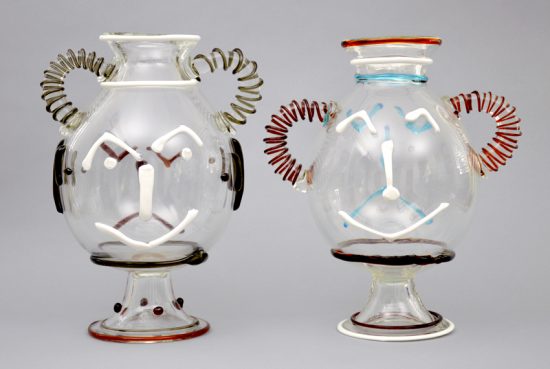 Pablo Picasso Glass, Vase en verre avec deux visates (Glass Vase with Two Faces), c. 1958