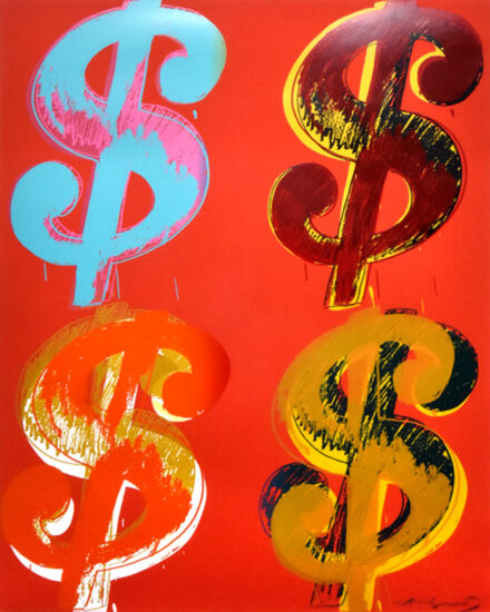 Andy Warhol Screen Print, $ (4), 1982