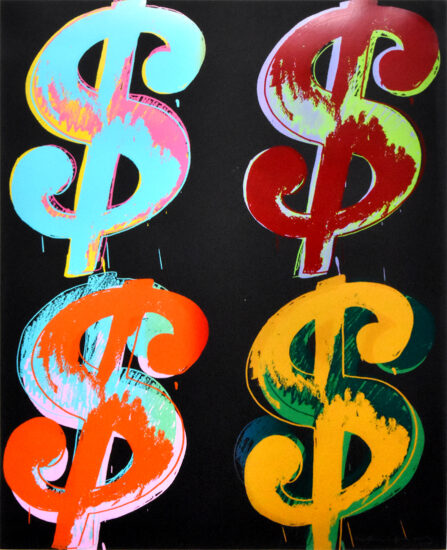 Andy Warhol Screen Print, Dollar Sign Quad ($4), 1982