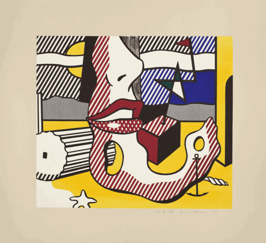 Roy Lichtenstein Lithograph, A Bright Night, 1978