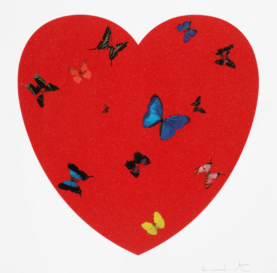 Damien Hirst Silkscreen, Heart with Diamond Dust, 2010