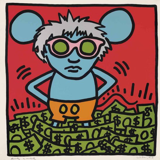 Keith Haring Lithograph, Andy Mouse (Plate 1), from the Andy Mouse Series, 1986