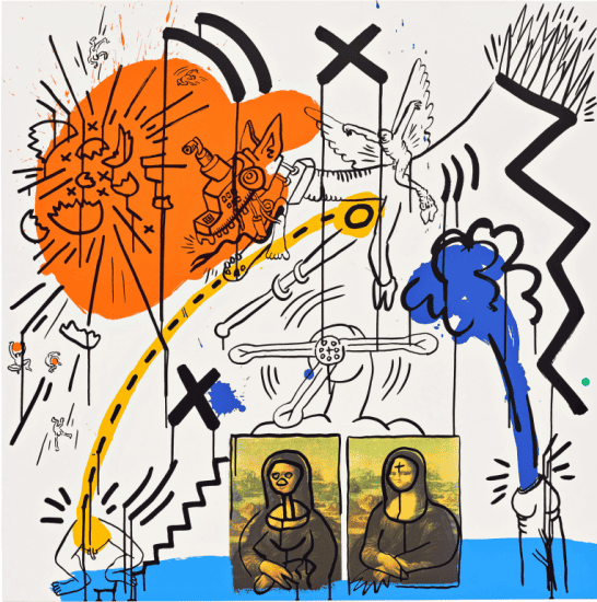 Keith Haring Silkscreen, Apocalypse (Plate 2), 1988