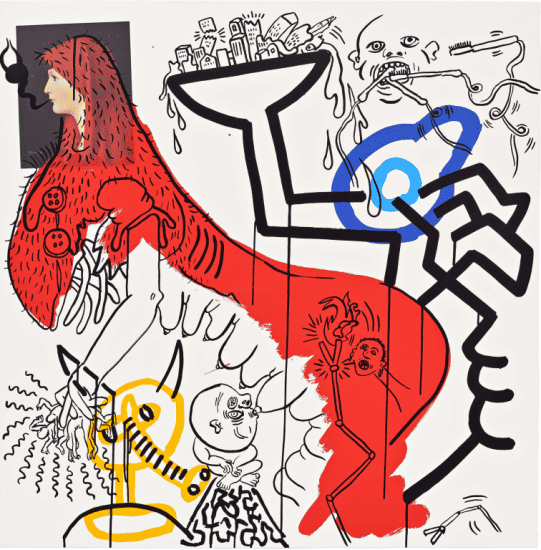 Keith Haring Silkscreen, Apocalypse (Plate 4), 1988